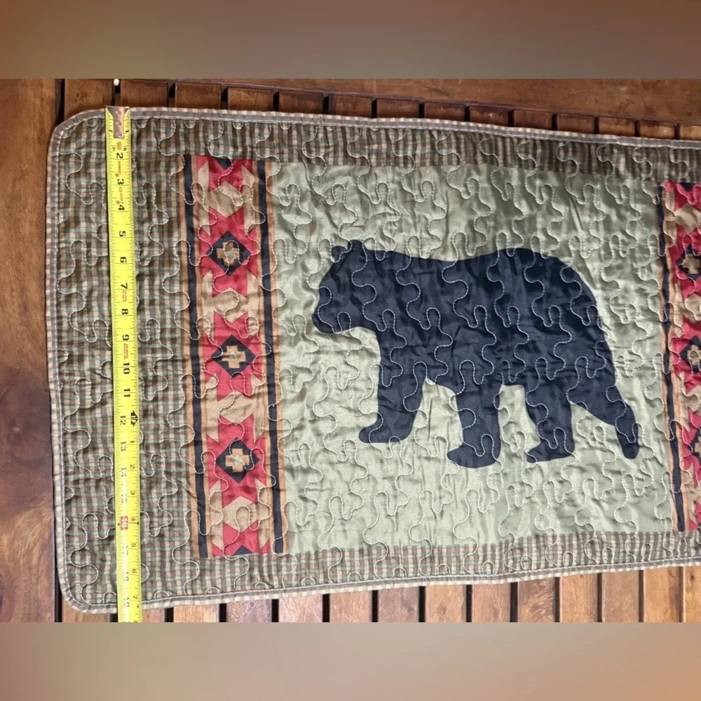 Donna Sharp Bear Lodge Quilt Set Throw Blanket w 2 Pillow Shams Rustic Cabin